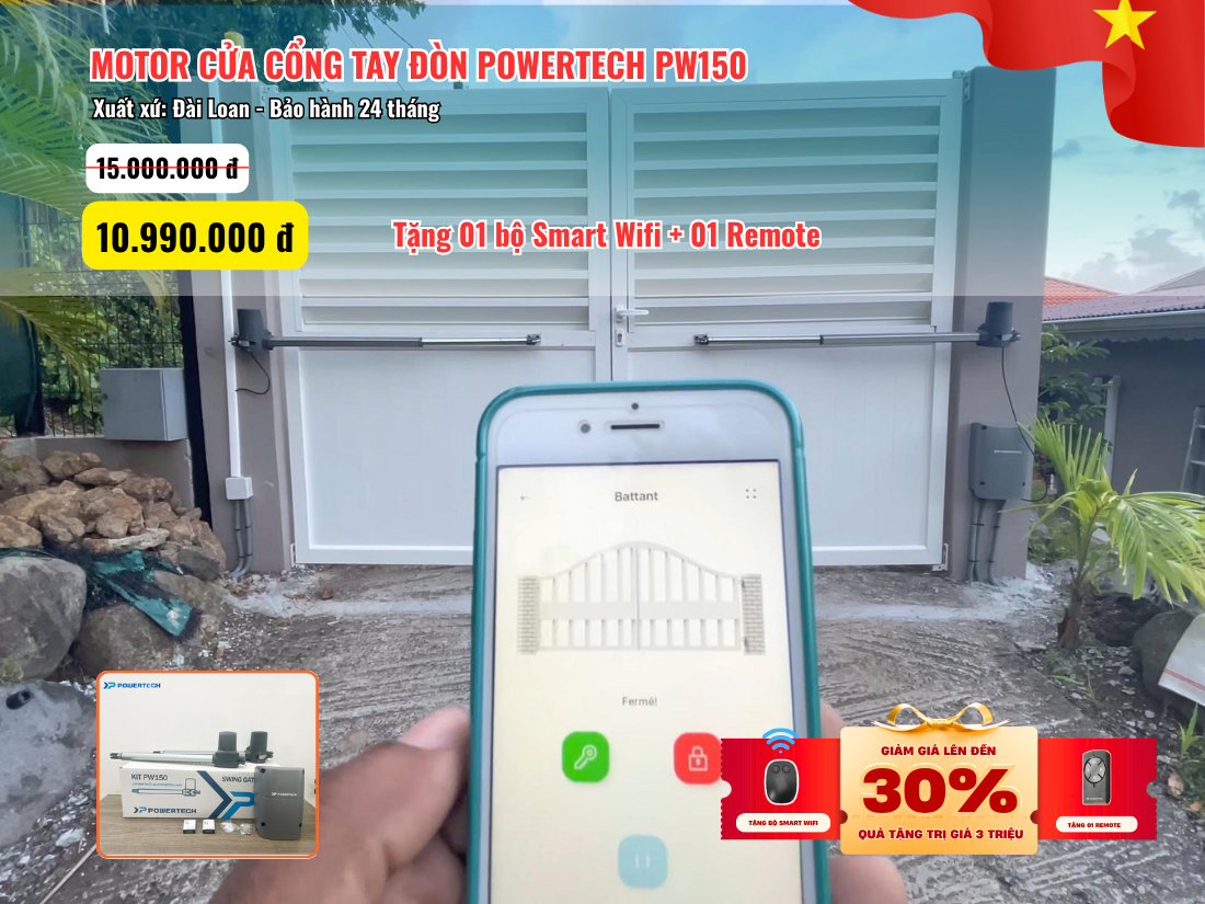 Khuyến mãi mừng Quốc khánh 2/9 giảm đến 30% khi lắp đặt motor cổng