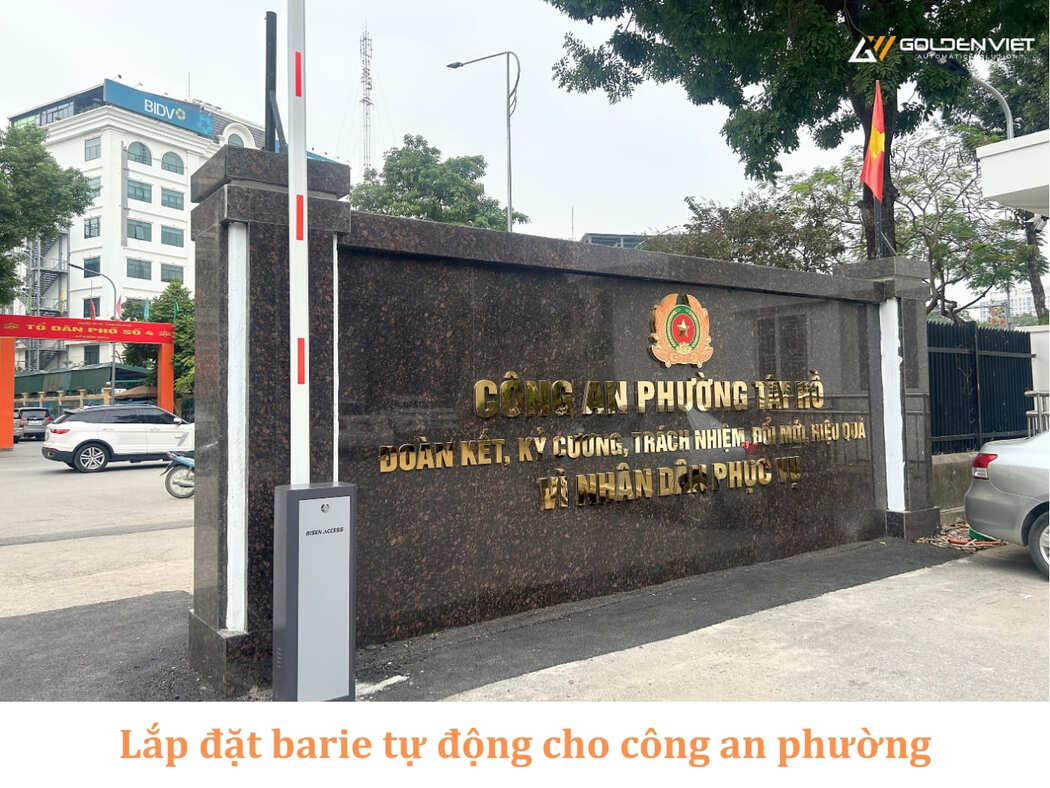 Lắp đặt barie tự động Bisen Z138 6M cho Công An Phường Tây Hồ