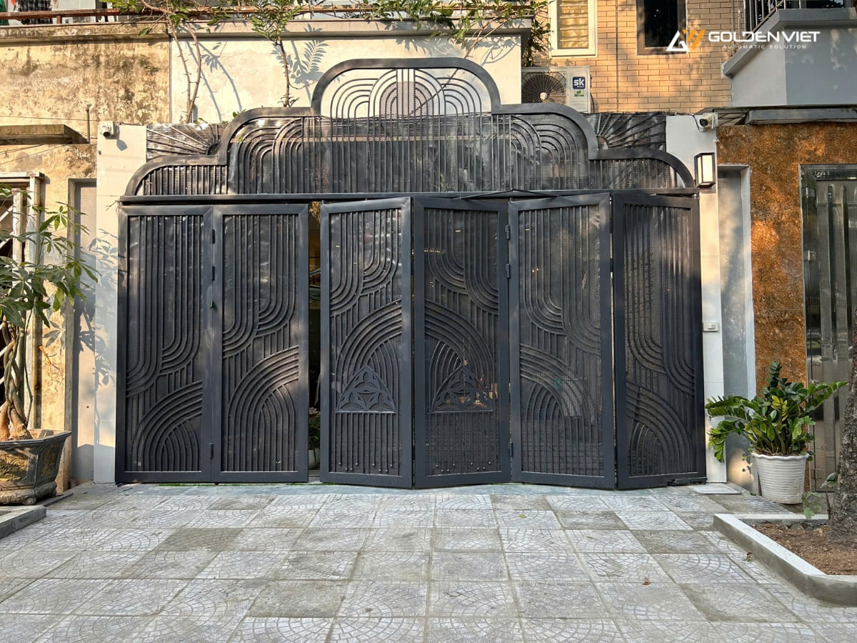 Công trình Cổng gấp 4 cánh về 1 phía tự động - KĐT Tân Tây Đô