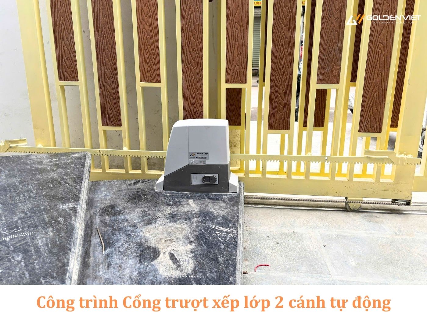 Công trình Cổng trượt xếp lớp 2 cánh tự động Phú Xá - Tây Hồ