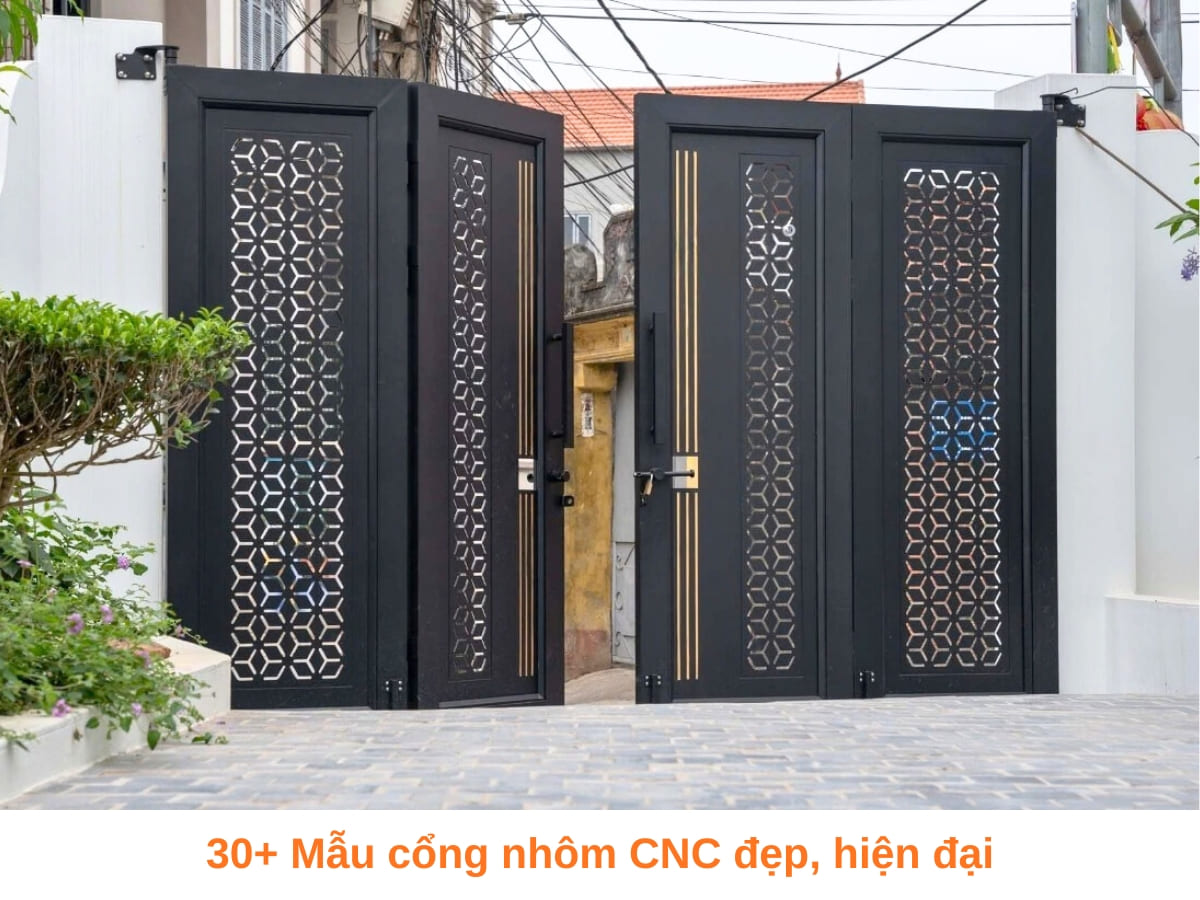 30+ Mẫu cổng nhôm CNC đẹp, hiện đại 2026