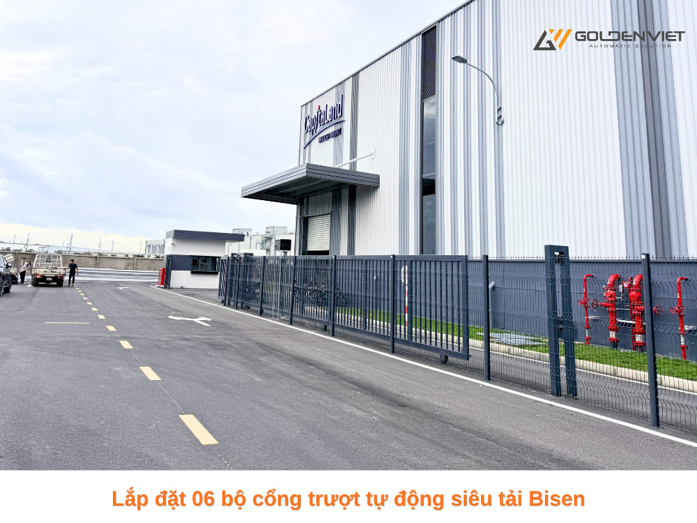 Lắp đặt 06 bộ cổng trượt tự động siêu tải Bisen tại KCN AMATA City