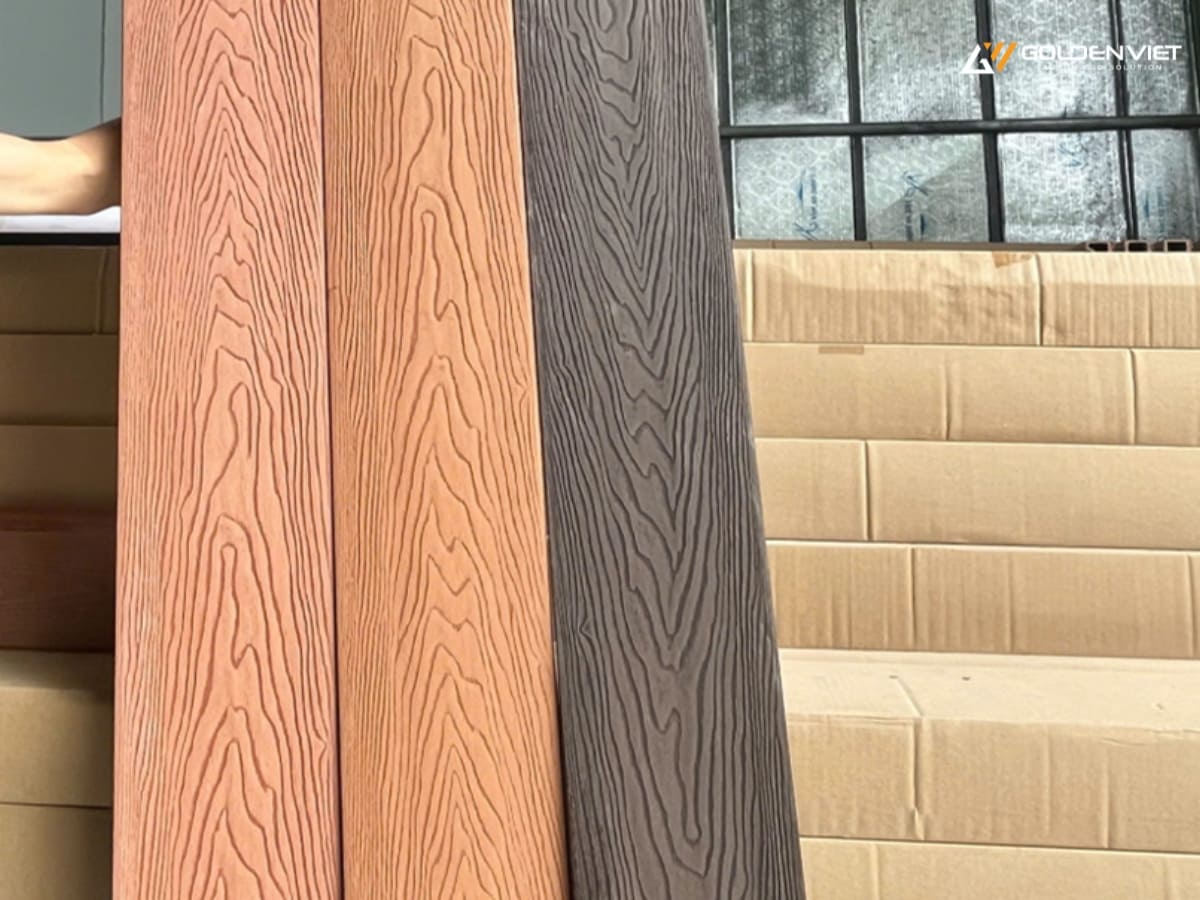 Sàn gỗ nhựa 4 lỗ vân hai mặt 150*20