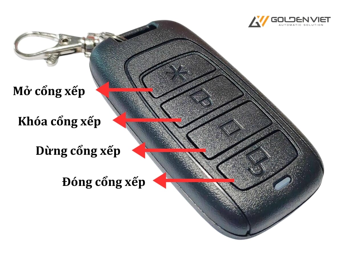 Các nút bấm remote cổng xếp