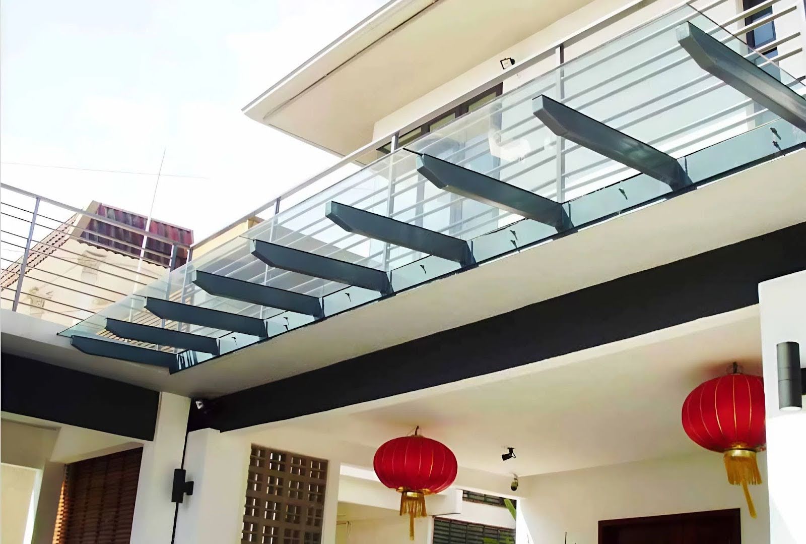 kích thước mái kính cường lực