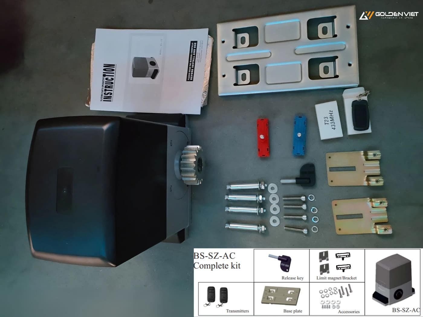 Trọn bộ cổng trượt tự động Bisen BS-SZ-2000-AC