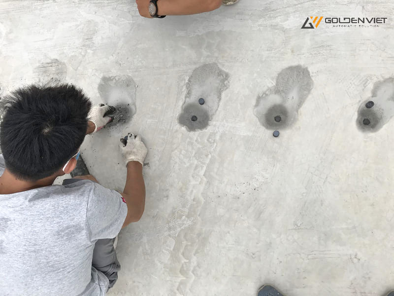 Chôn nam châm từ cho cổng xếp không ray