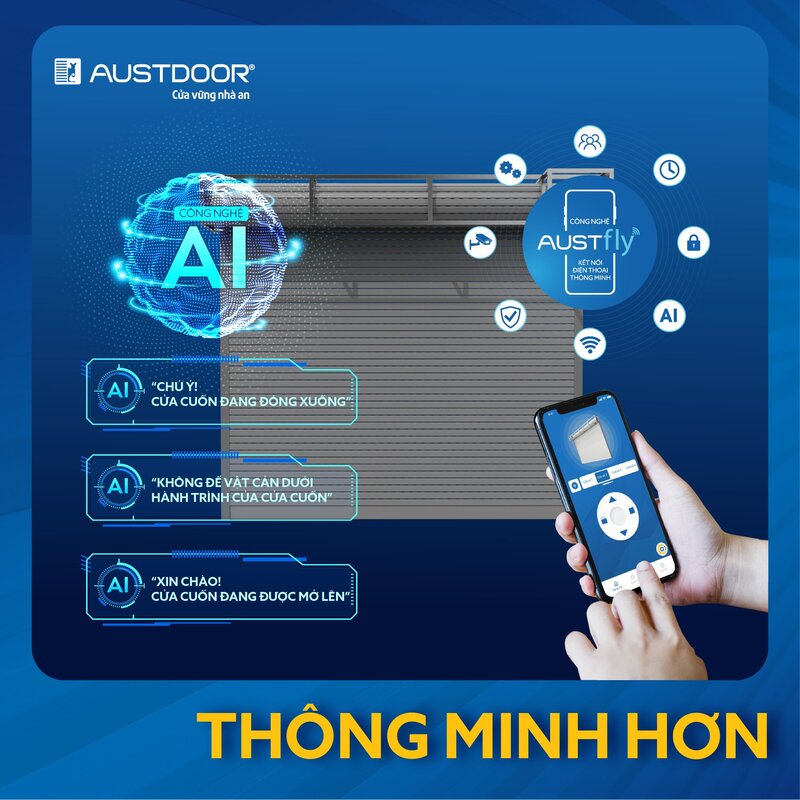 Công nghệ AI thông báo, kiểm soát tình trạng cửa cuốn mọi lúc mọi nơi