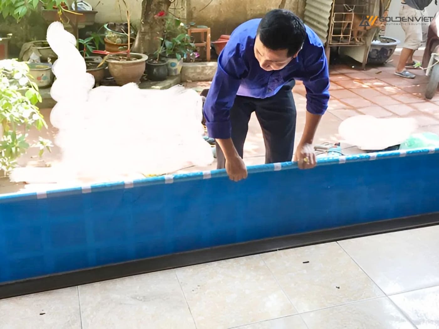 Cửa chống ngập bằng bạt kéo tay 