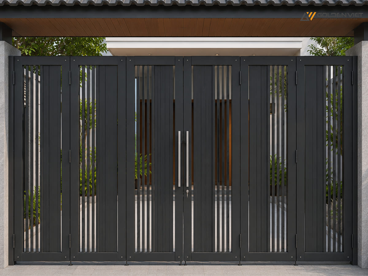 Cửa cổng 6 cánh tối giản