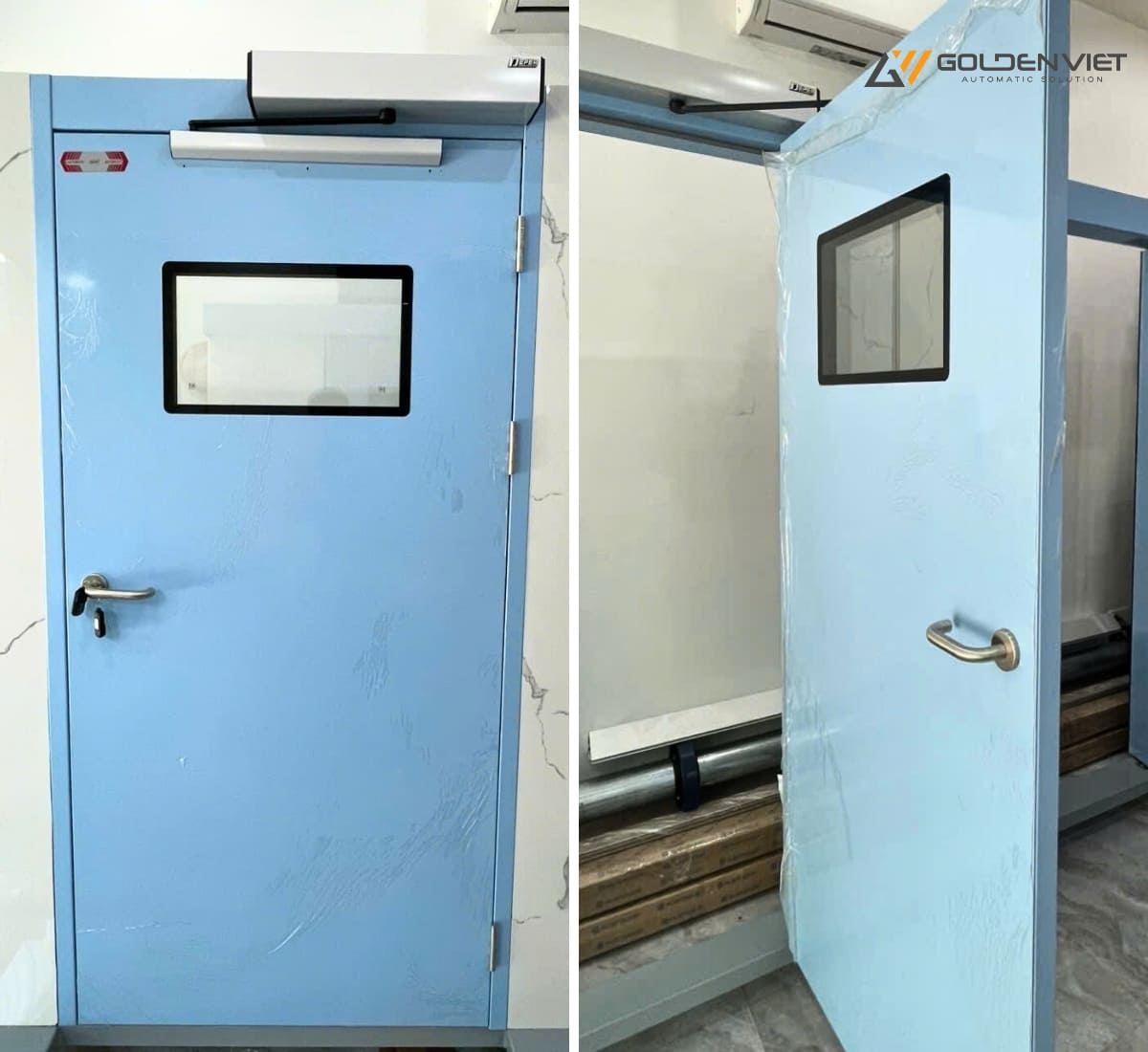 Hình ảnh lắp đặt cửa mở cánh tự động DSW 100N #2