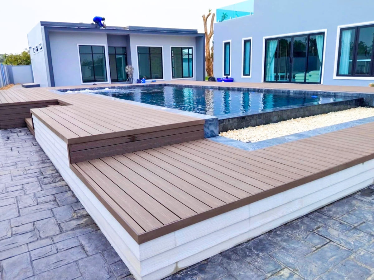 Gỗ nhựa composite ngoài trời ốp sàn chống nước