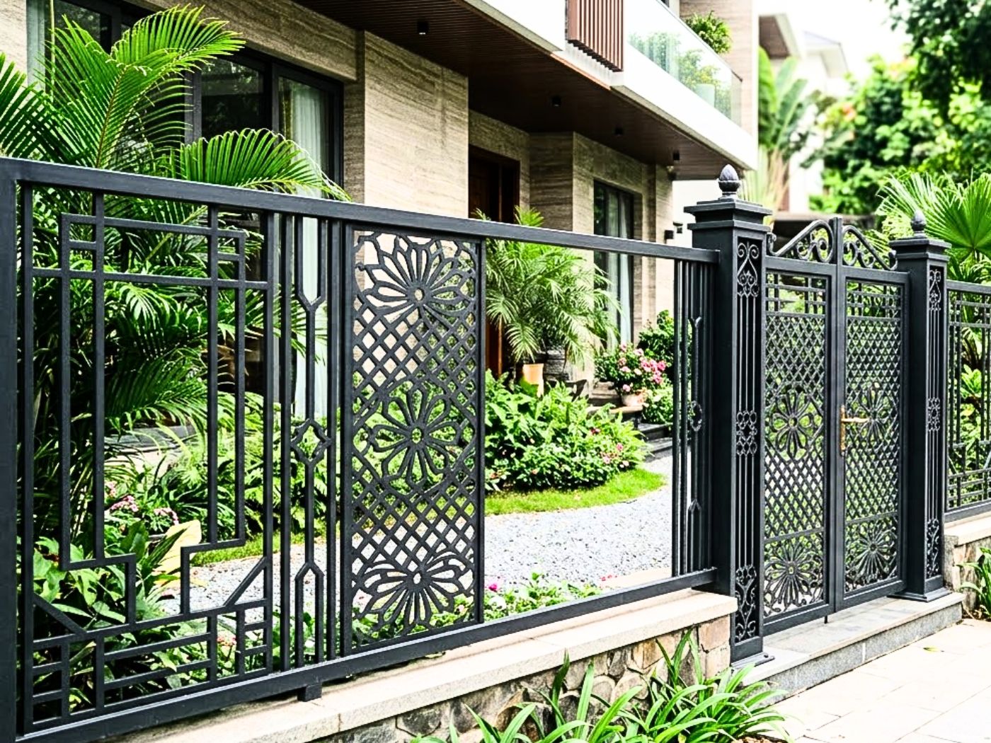 Mẫu hàng rào sắt cho ngôi nhà khang trang