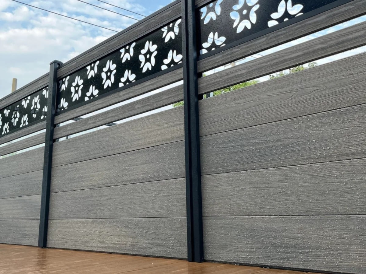 Hàng rào gỗ nhựa phối sắt CNC