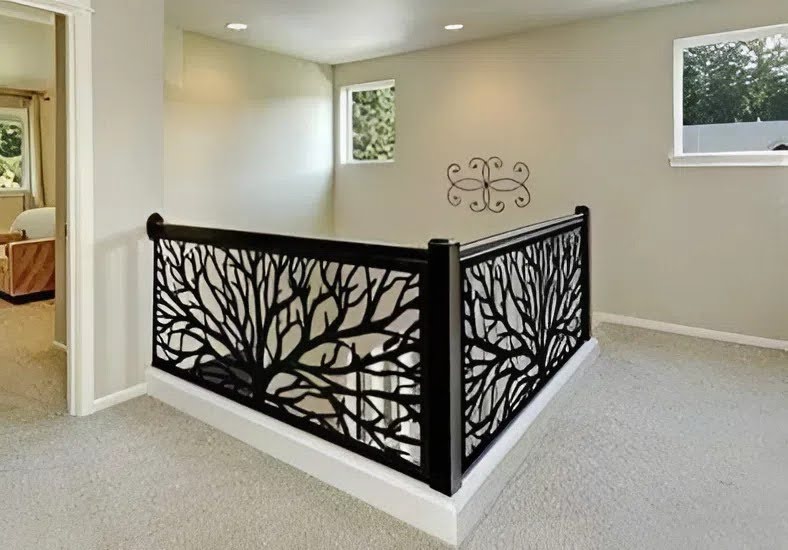 Lan can sắt cắt CNC cho cầu thang