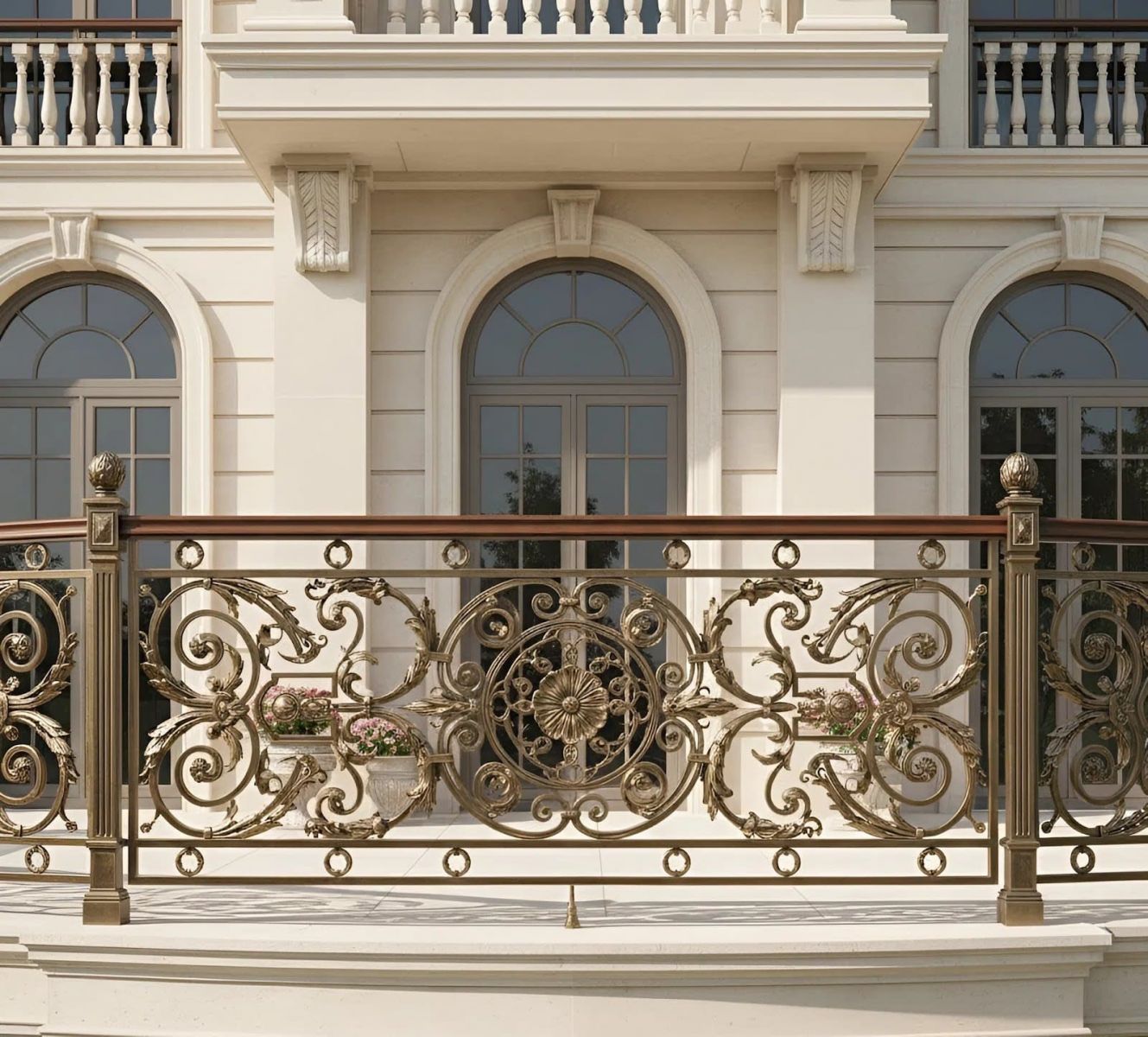 Lan can sắt hoa văn cổ điển