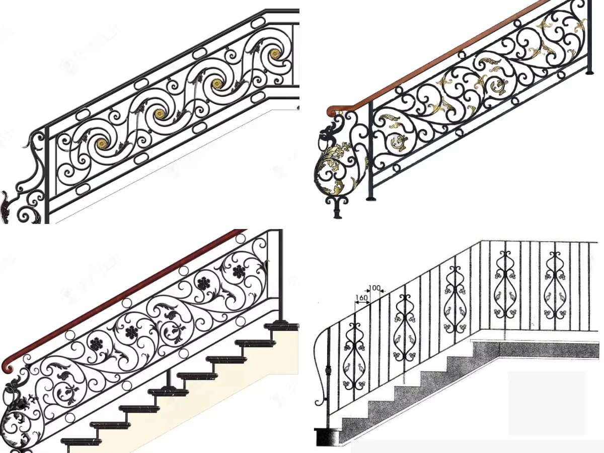 Bản vẽ thiết kế lan can sắt
