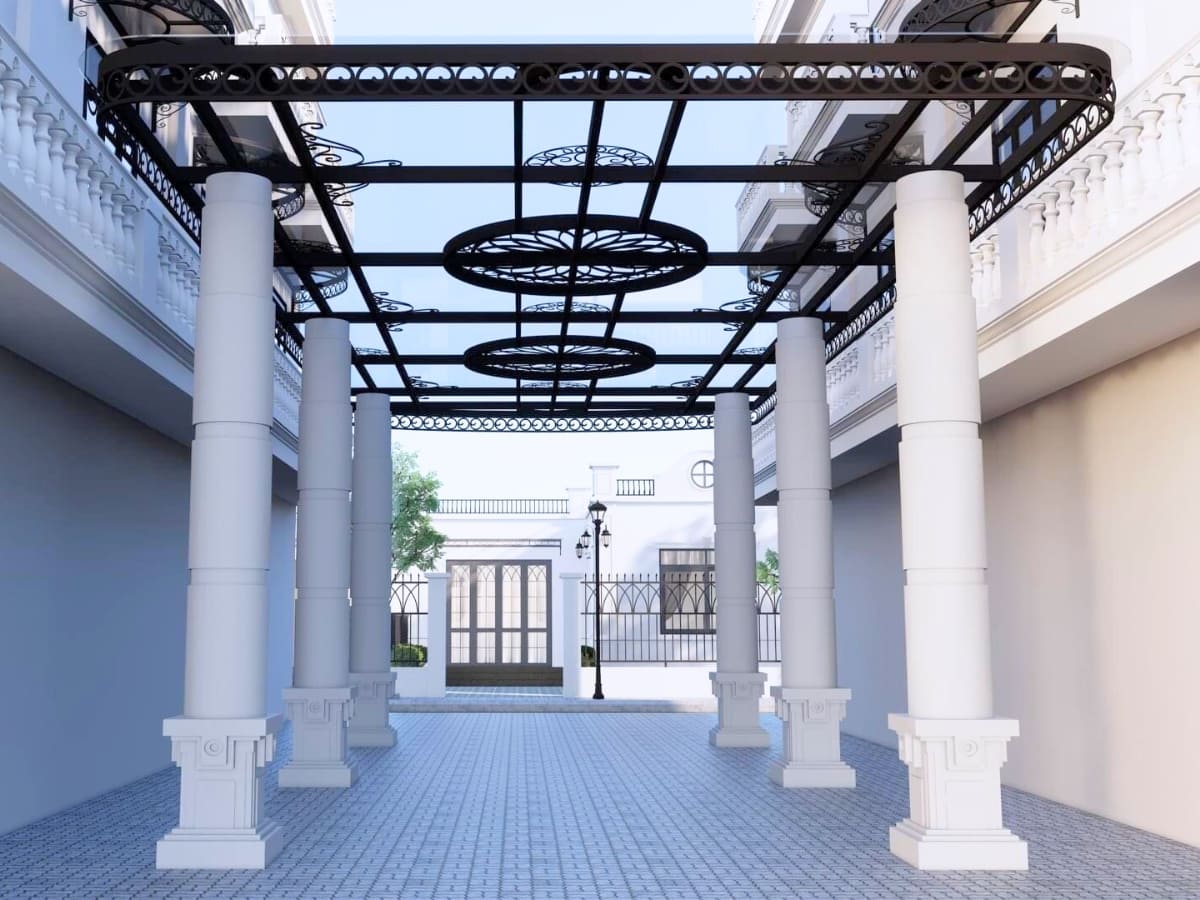 Mái kính đẹp chỗ để xe