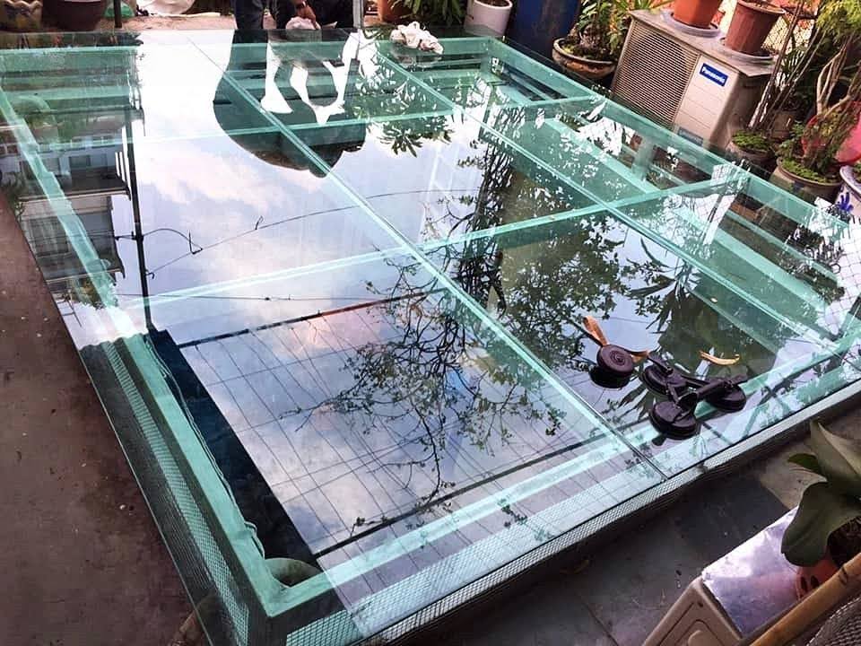 Mái kính cường lực giếng trời 