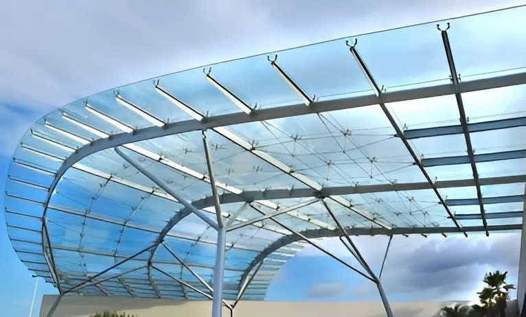 Mái kính khung inox cao cấp cho sân thượng