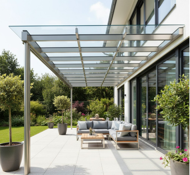 Mái kính inox đẹp