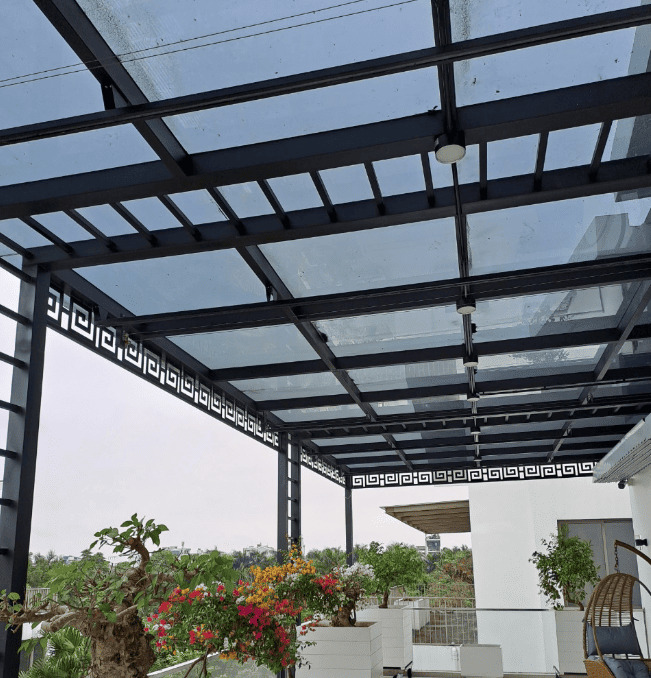 Mẫu mái kính sân thượng đẹp