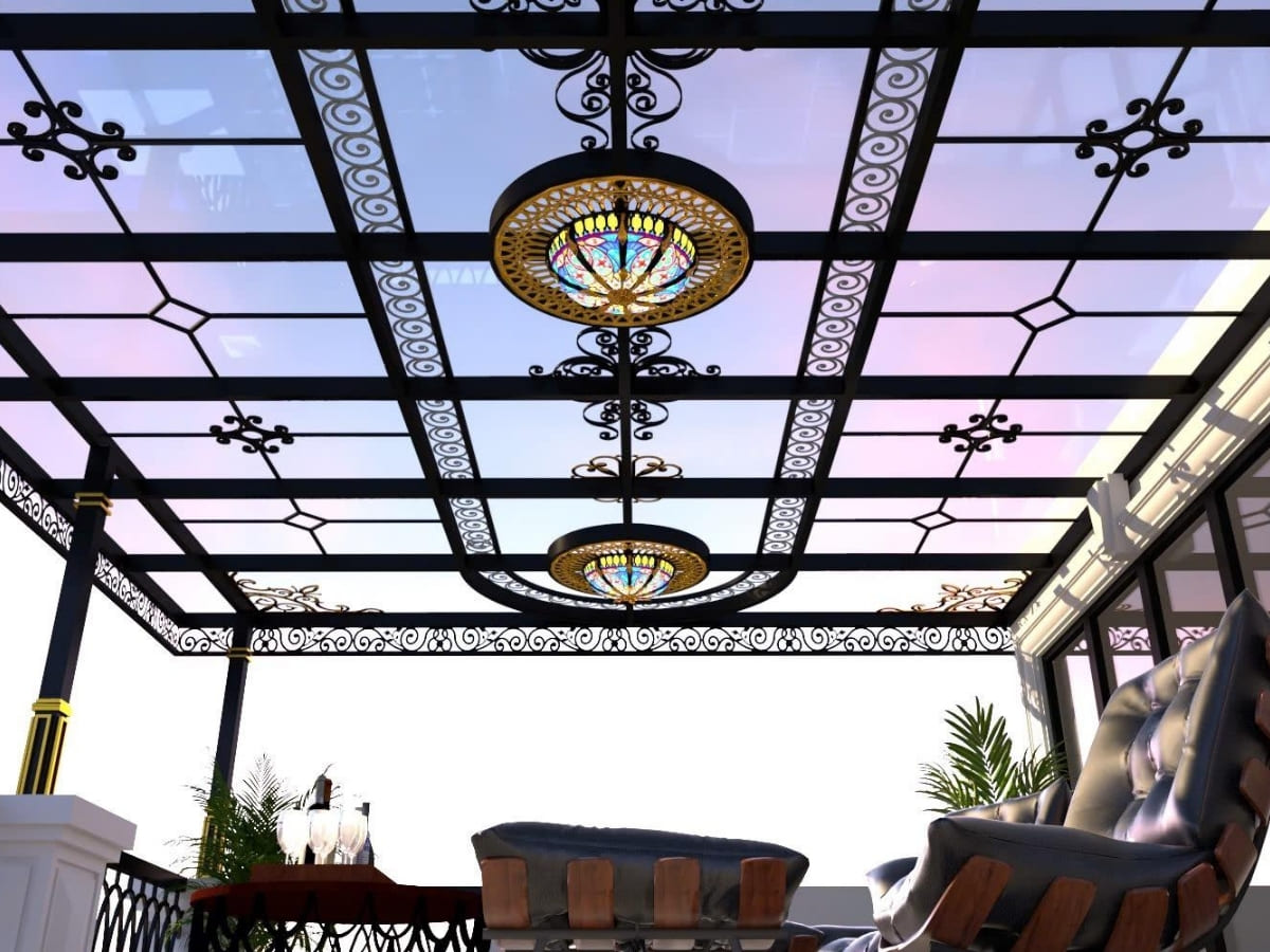 Mẫu mái kính cường lực đẹp đa sắc