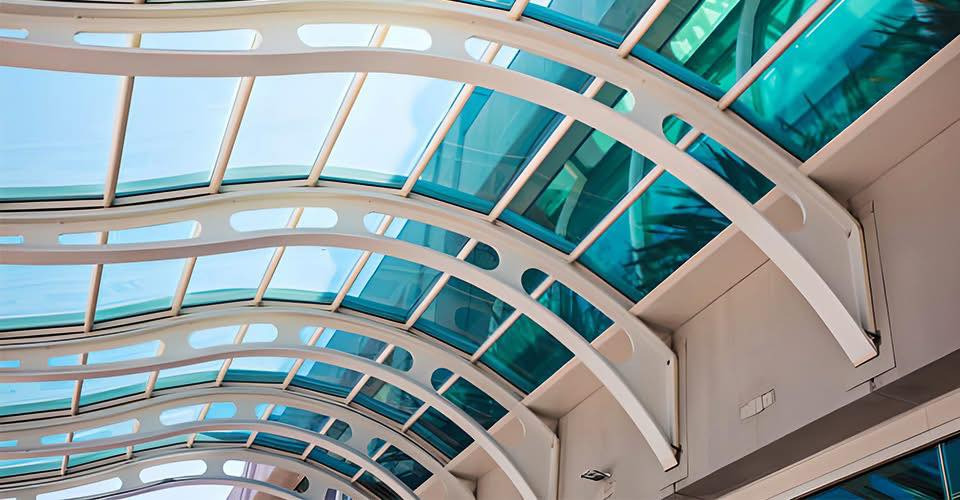 Mái kính sân trước nhà khung nhôm