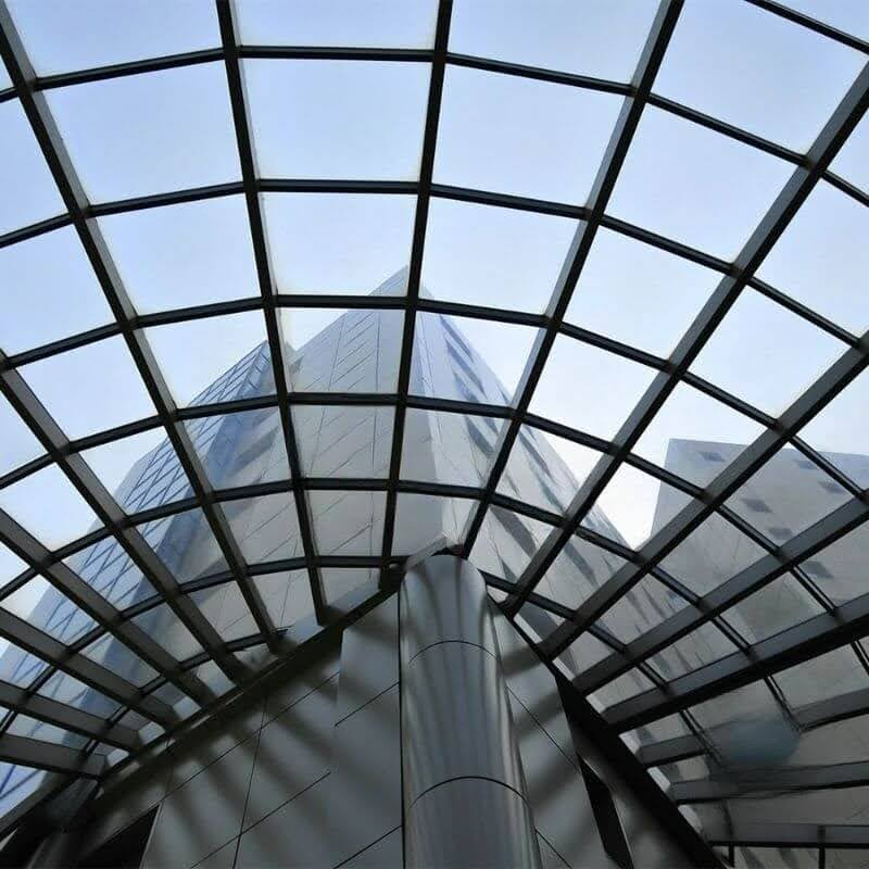 Mái kính khung sắt hộp