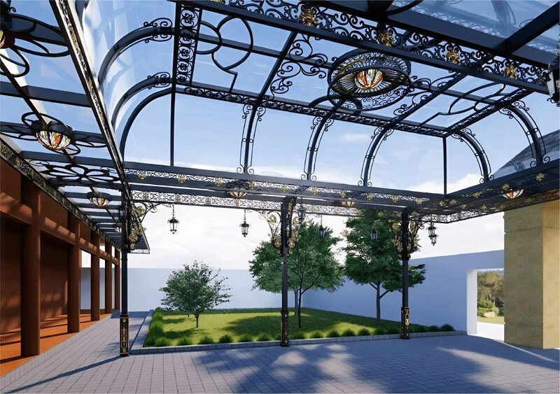 Mẫu mái kính sắt nghệ thuật