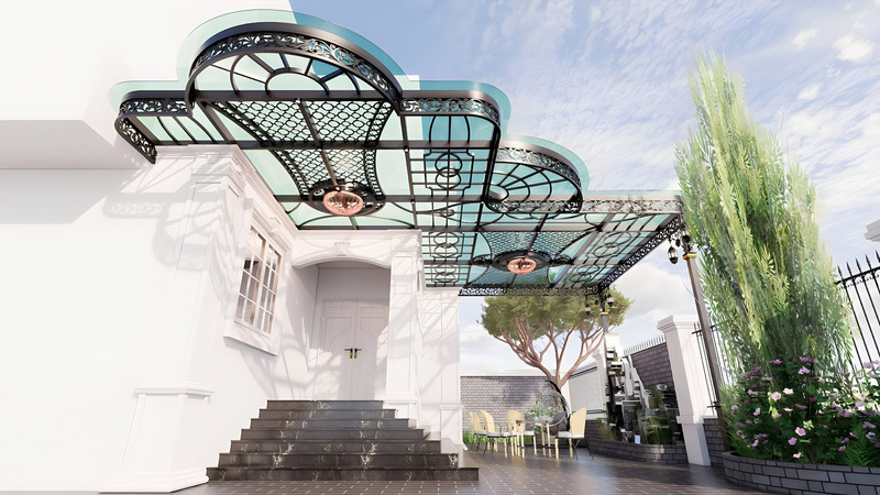 Mái kính sắt nghệ thuật đẹp