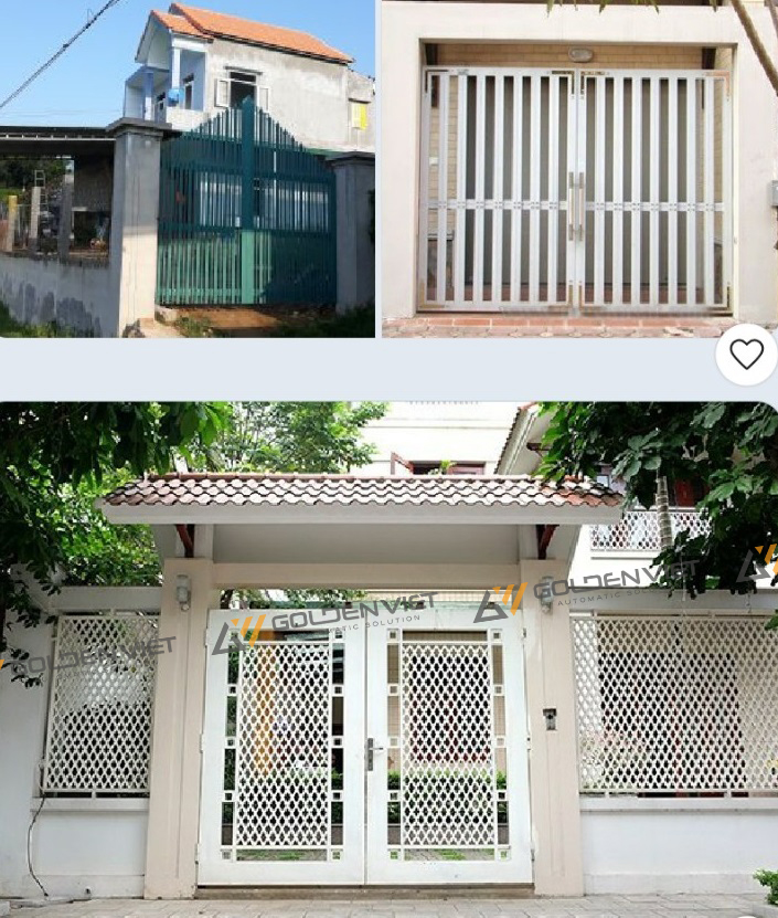 Mẫu cổng sắt đơn giản đẹp màu trắng