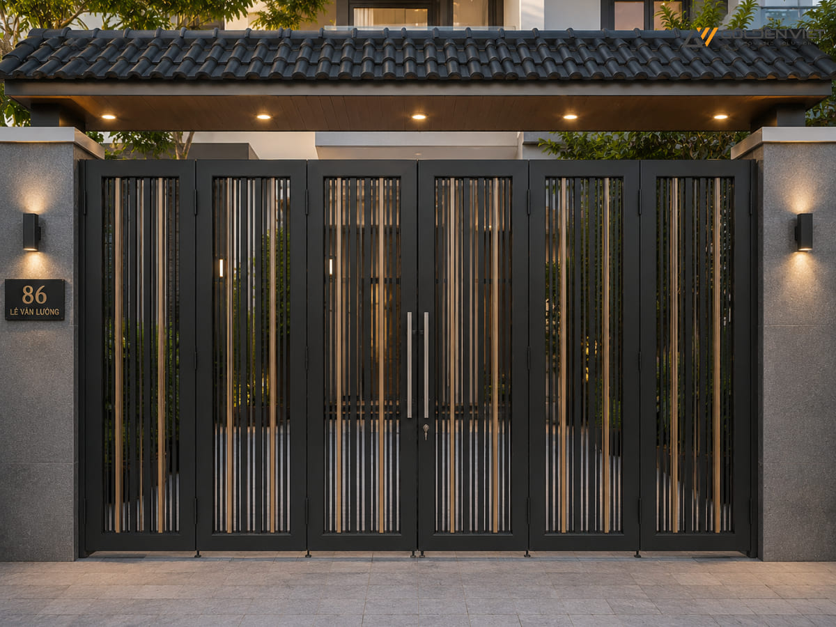 Mẫu cổng đẹp nhà mặt đường