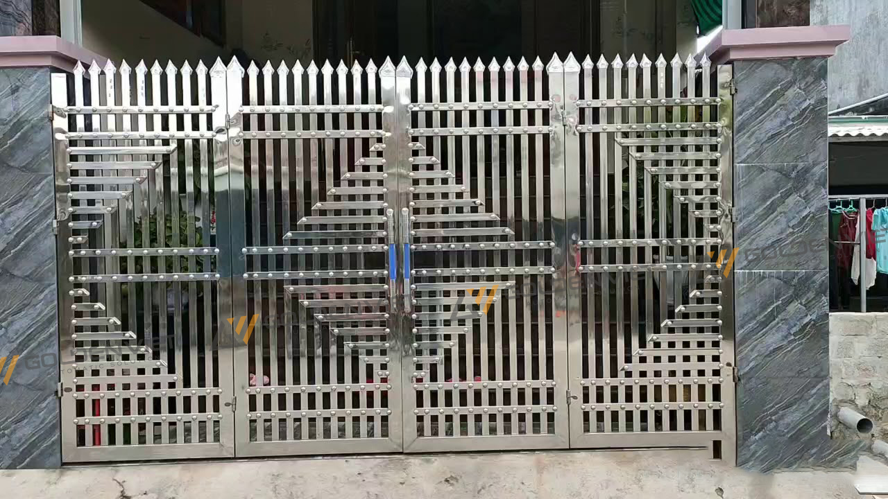 Mẫu cổng inox đơn giản