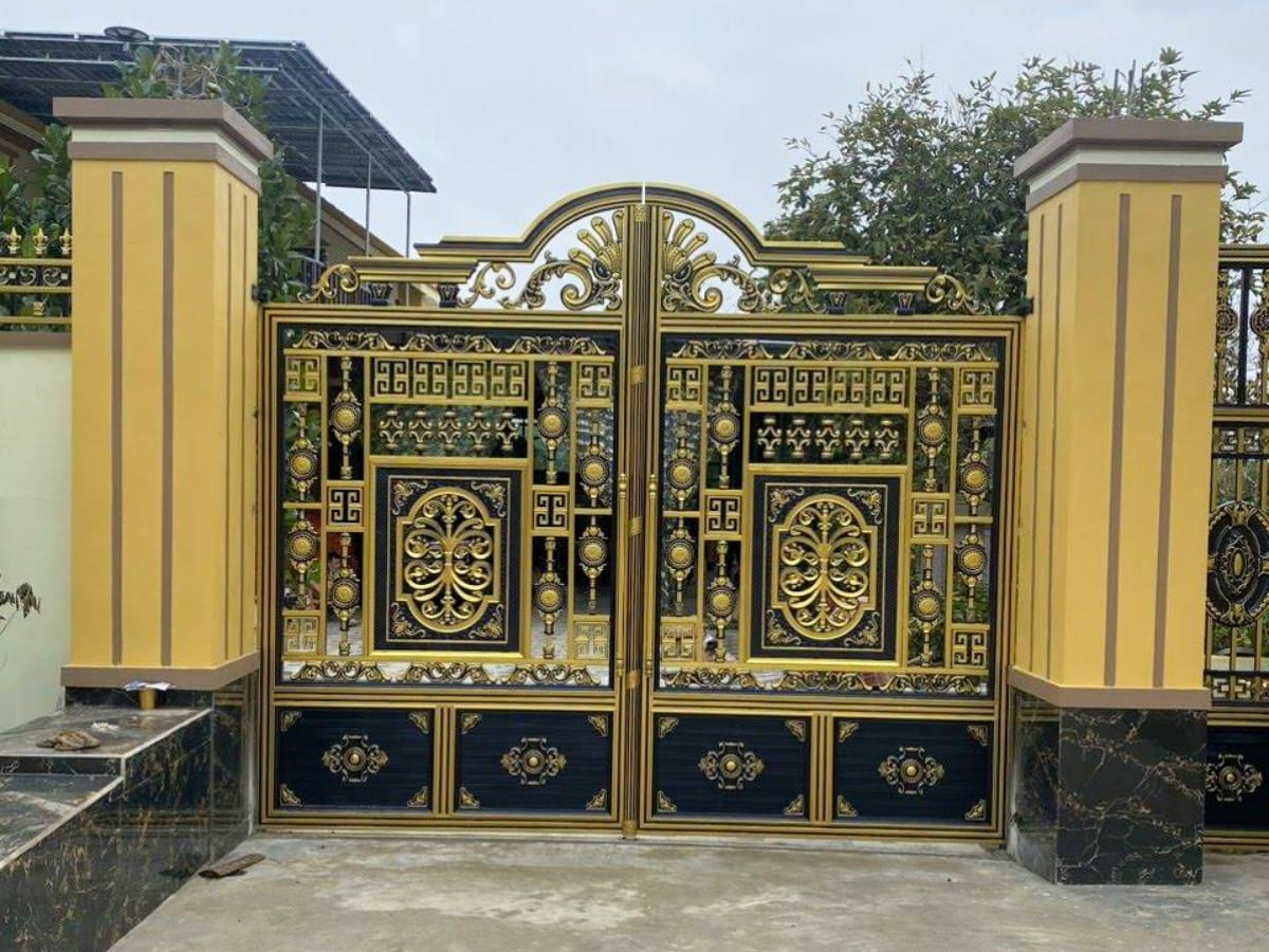 Hình ảnh cổng inox sơn nung