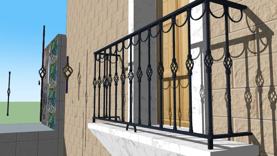 Lan can sắt ban công đơn giản