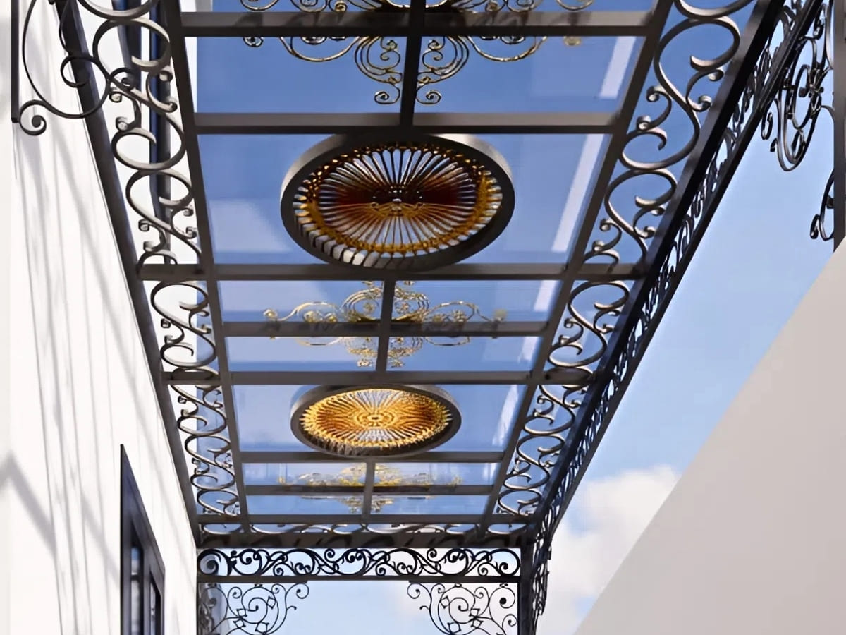 Thiết kế mái kính ban công