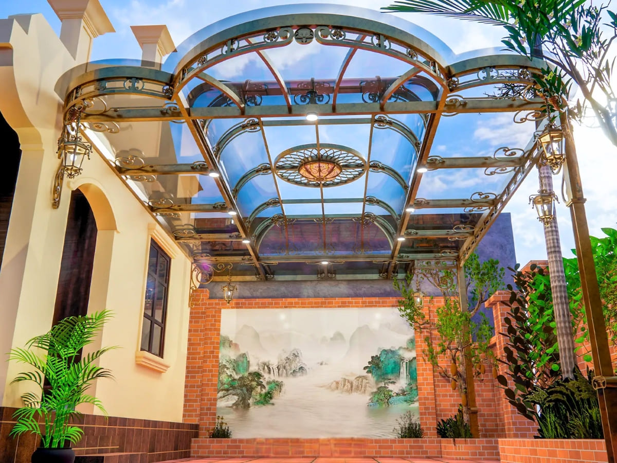 Mẫu mái kính biệt thự