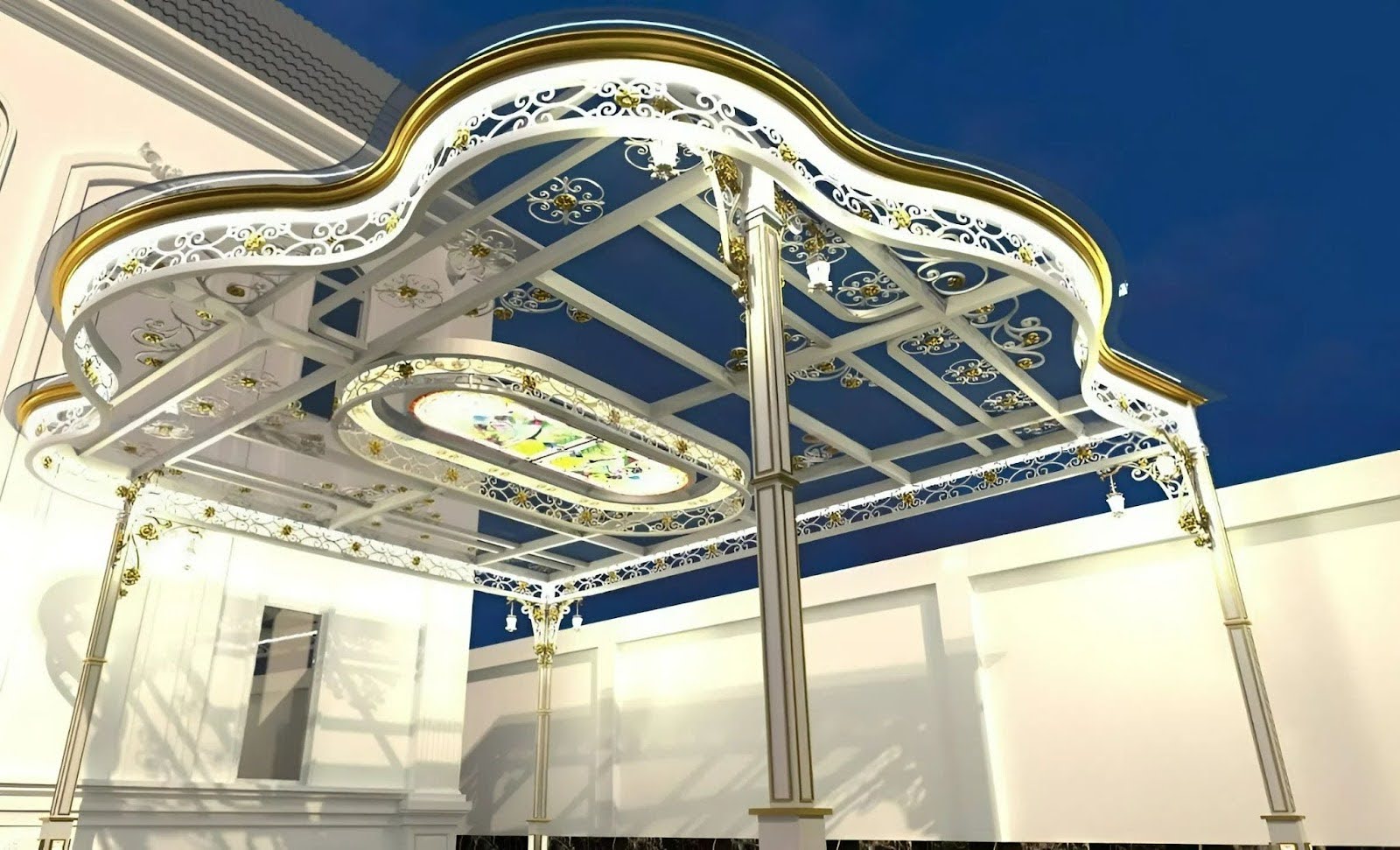 Mẫu mái kính mỹ thuật phong cách châu Âu