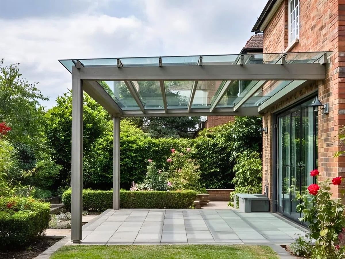 Mẫu mái kính phẳng đơn giản