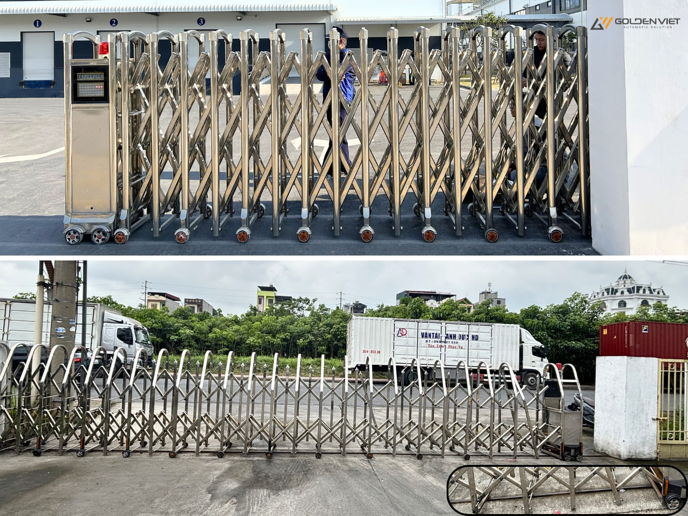 Cổng xếp có ray và cổng xếp không ray