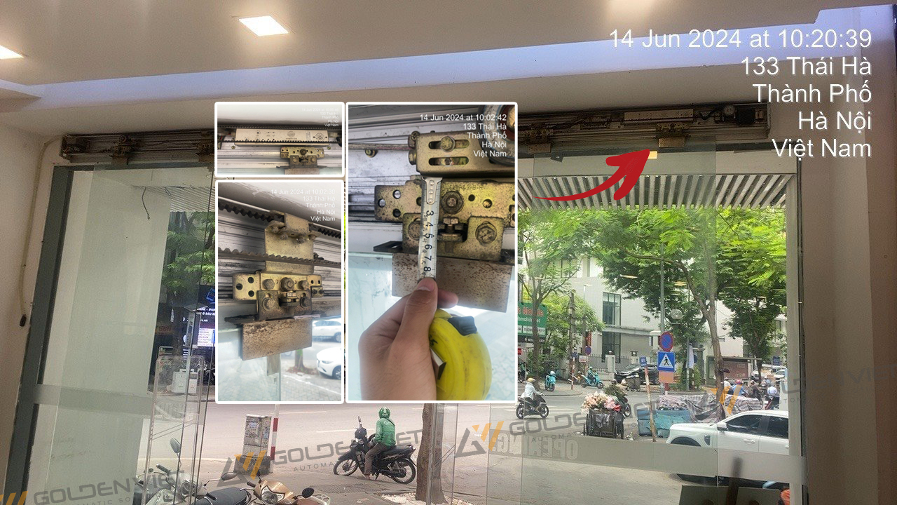 Sửa con lăn cửa tự động Tòa nhà Machinco Building thái hà