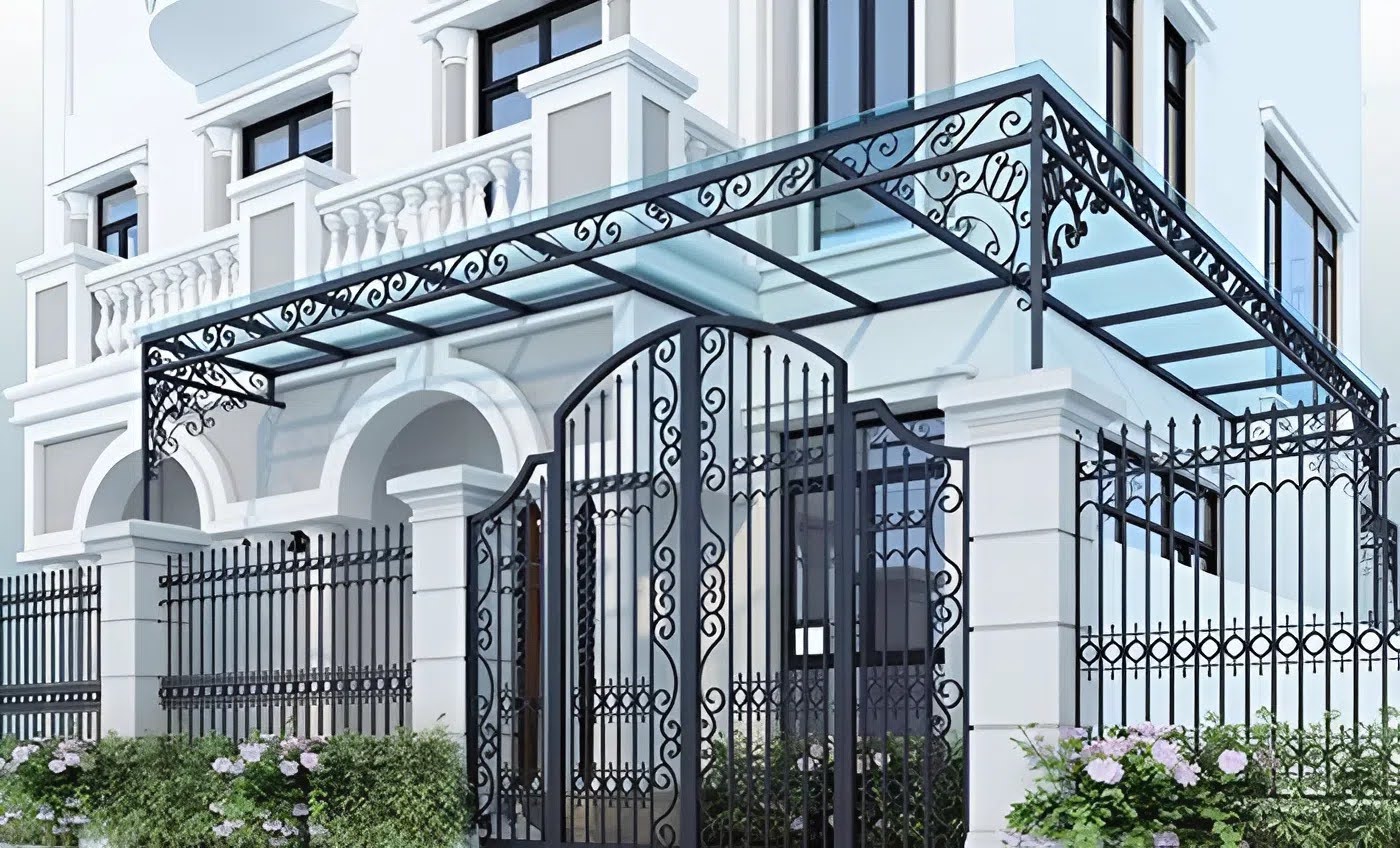 Thi công mái kính sắt hộp nhanh gọn