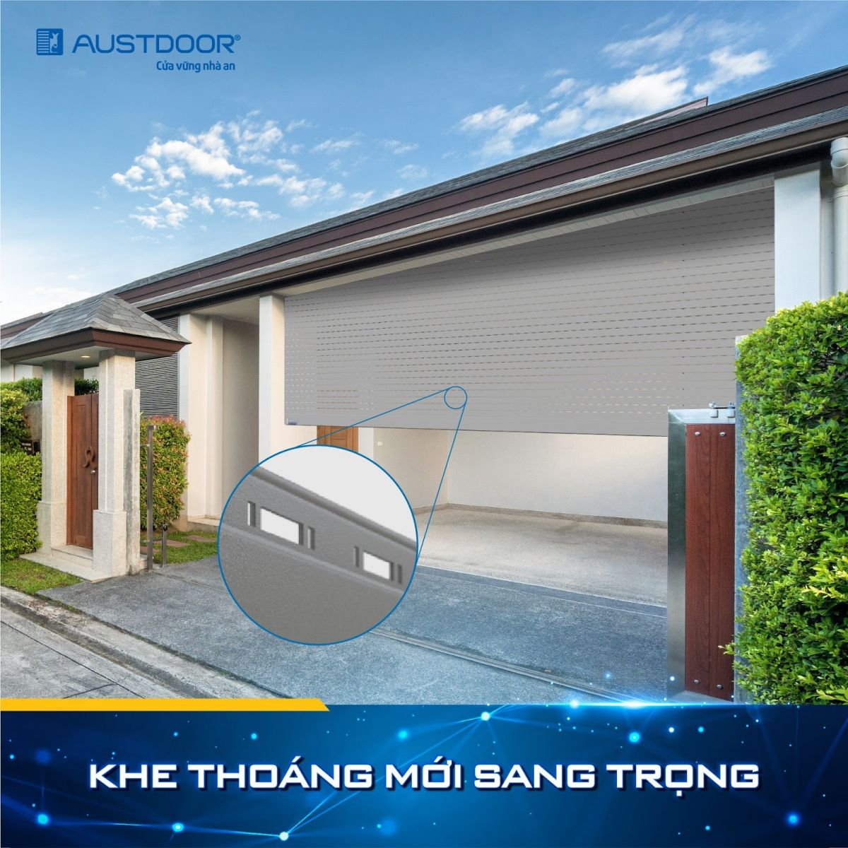 Thiết kế khe thoáng sang trọng, thông thoáng cho ngôi nhà