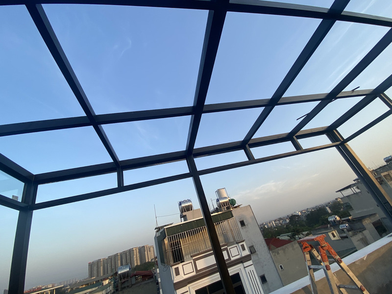 Thiết kế mái kính cường lực hiện đại