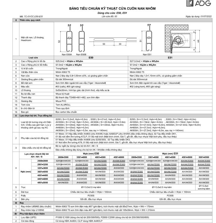 Cửa cuốn Austdoor E51 1