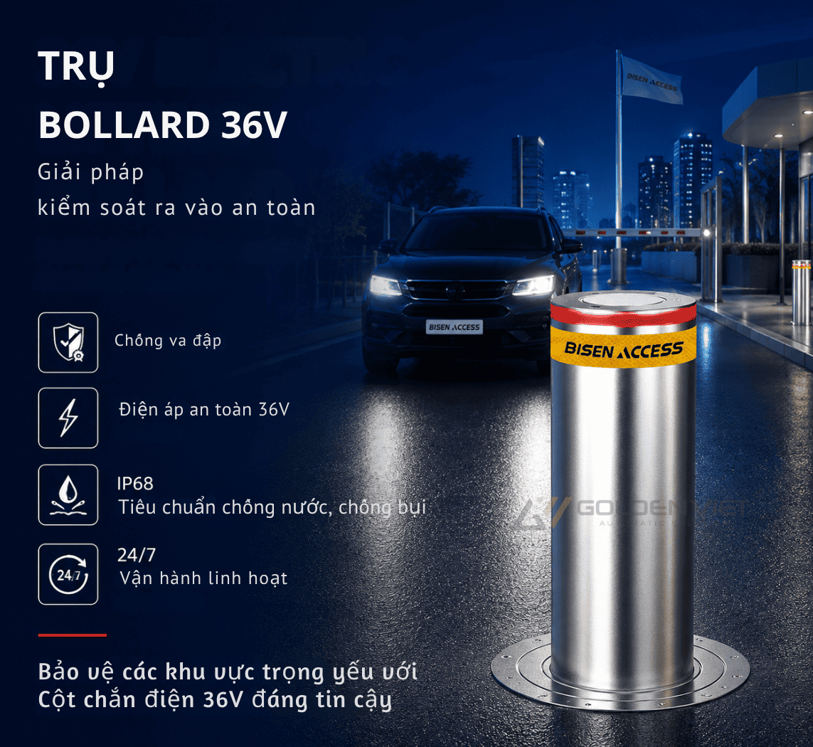 Thông số kỹ thuật trụ bollard tự động Bisen SD602RP
