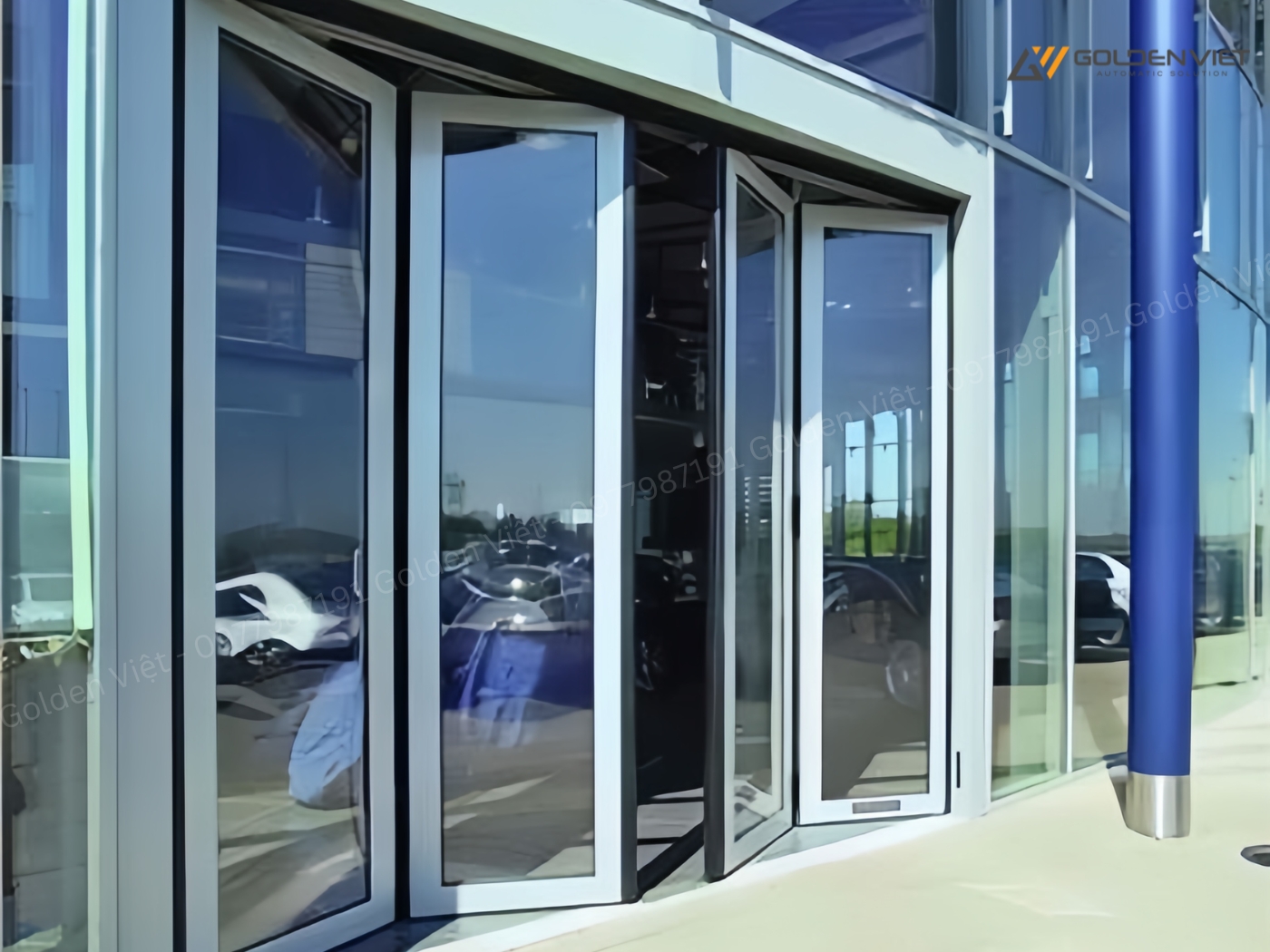 Cửa trượt gấp Taesung Hàn Quốc vận hành êm ái