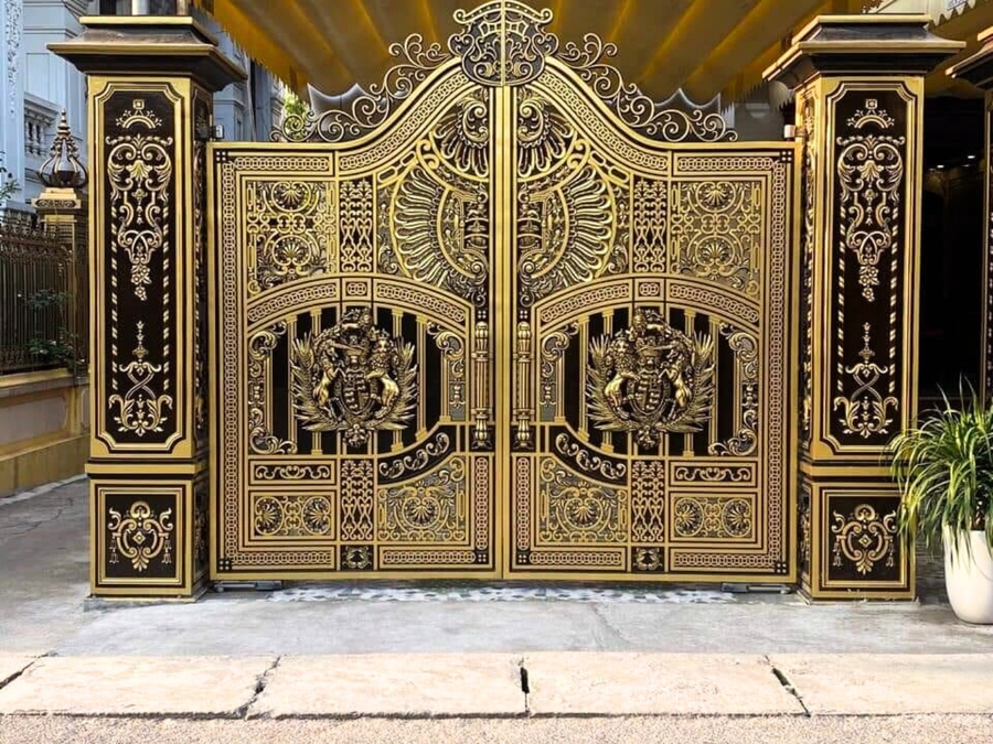 Mẫu trụ cổng đẹp không mái ấn tượng