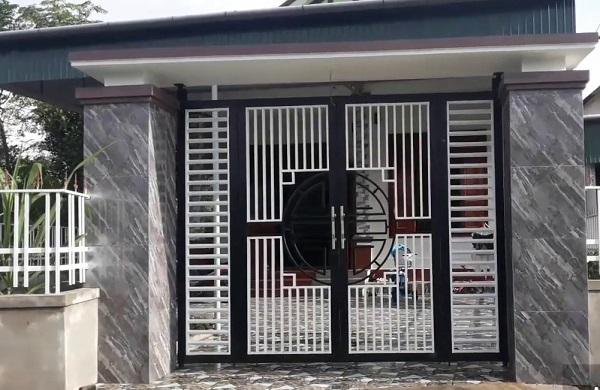 Trụ cổng nhà đơn gian ốp gạch men